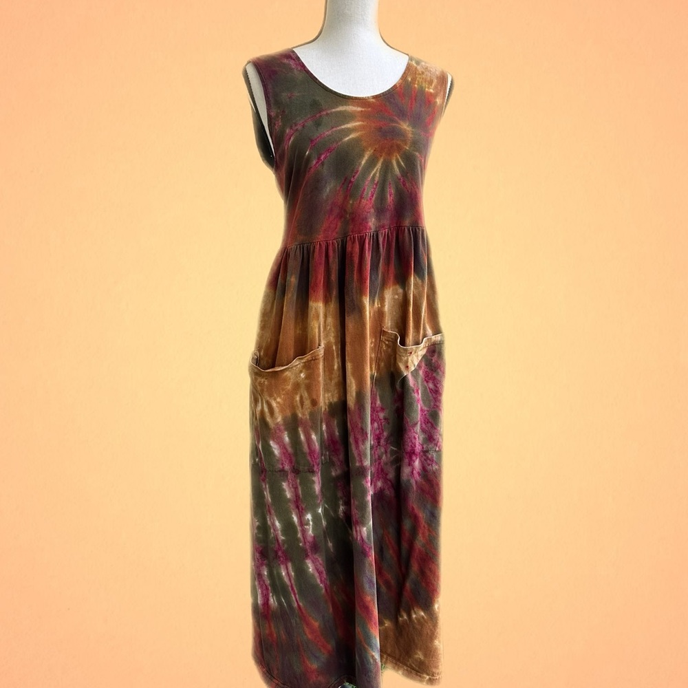 Fun Tie Dye Cotton MIDI dress